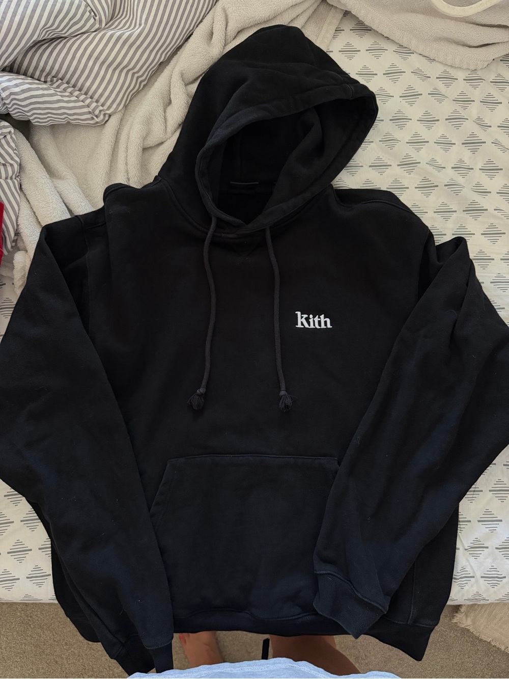 Kith Black Logo Hoodie - Men's Pullover Hoodie